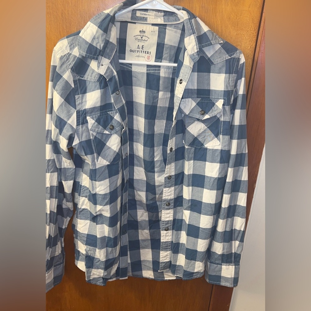 Blue and White Checkered Women’s Shirt